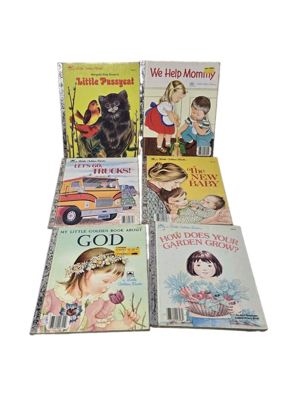 Vintage Little Golden Books Lot of 6 Mixed Titles 1950's-1980's